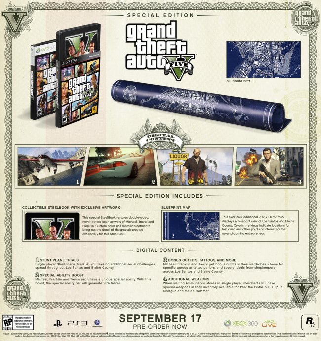 Grand Theft Auto V i special edition og collector's edition