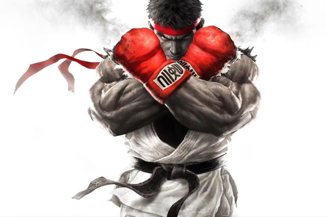 Slåss som Ryu med boksehansker som lager kule lydeffekter.