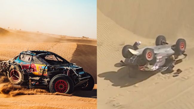 Den forsvarende Dakar-mester Carlos Sainz Sr. blev tvunget til at udgå på grund af uheld