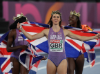 Amy Hunt fra Storbritannien vinder sin f&oslash;rste individuelle seniorguldmedalje ved EM p&aring; 100 m