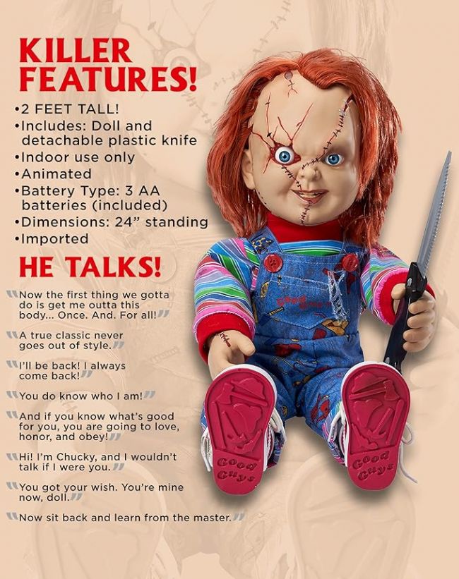 Amazon selger en snakkende Chucky-dukke på en meter.