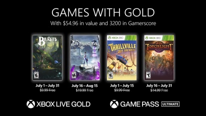 Xbox - Juli 2022 Spil med guld